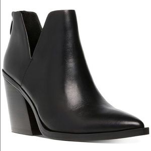 Steve Madden Block Heel V-Cut Leather Booties